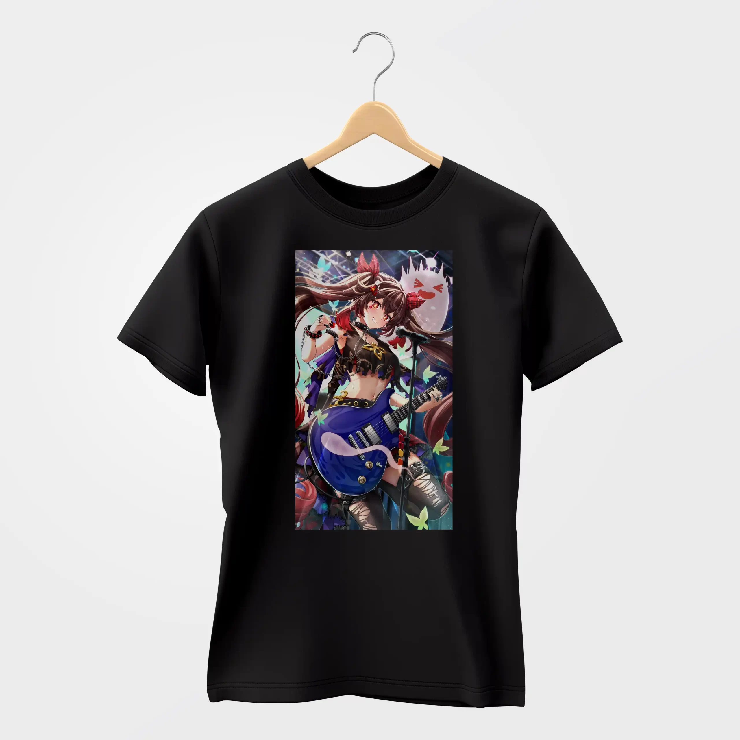 1MockUp Ху Тао черная_result Футболка Геншин импакт “Genshin impact” Ху Тао