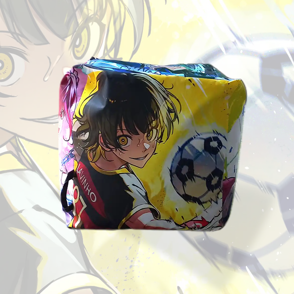 Бескаркасное кресло-мешок | пуф Блю Лок «Blue Lock» Синяя Тюрьма